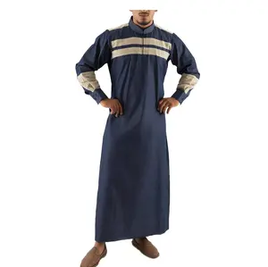 Mens Daffah Thobe Clothing Islamic Fashion Dress Long Moroccan Kaftan Outdoor Blank Casual Males Jubbah Thobe Wholesale OEM 2024