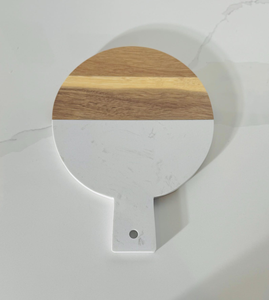 Tabla de Cortar de Mármol Premium Hecha a Mano, Tabla de Cortar de Piedra Natural y Madera para Servir Queso, Carne y Pan - Product Image 3