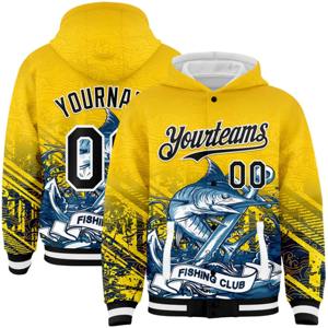 2025 Custom Wholesale Men Team <b>Hoodie</b> High Quality Sports 100% Cotton Heat-Transfer Print Breathable Moisture Wicking Yellow - Product Image 1