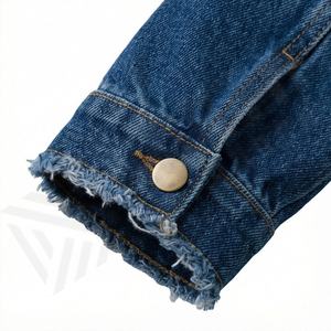 Veste en jean pour femme, nouvelle mode, meilleur prix, design respirant, fermeture éclair, coque en coton, col mandarin, personnalisable - Product Image 6