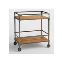 Prix de gros Chariot de bar à champagne de couleur or antique au dernier design moderne de forme carrée