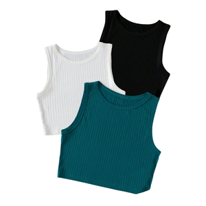 Camiseta sin mangas deportiva para mujer, fabricante de algodón, tela elástica transpirable, cómoda, para gimnasio, Fitness, ropa de verano - Product Image 2