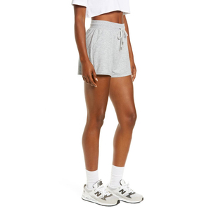 กางเกงขาสั้นสีเทาสำหรับผู้หญิงกางเกงขาสั้นออกกำลังกายผ้าฝ้ายแบบลำลอง - Product Image 3