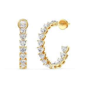 ต่างหูห่วงเพชรทรงหัวใจที่เพาะเลี้ยงในห้องปฏิบัติการ - Product Image 1