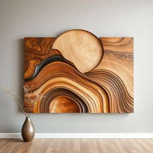 Art mural moderne en bois, décoration murale personnalisée, art mural en bois personnalisé, pièces d'art mural en bois, décoration murale contemporaine - Product Image 2