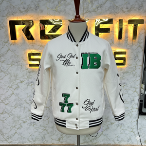 Chaqueta de hombre de lana y seda bordada de diseño personalizado de alta calidad con cierre de botón cubierto chaquetas versity chaquetas Lettermen - Product Image 1