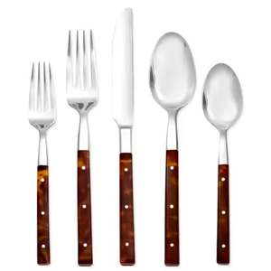 Juego de Cubiertos de Acero Inoxidable y Resina Ecológicos para Servir en Bodas con Pulido Espejo, 4 Piezas con Mango Largo - Product Image 3