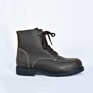 Zapatos DE SEGURIDAD DE CUERO Crazy Horse marrón para hombre con punta de acero, suela de goma impermeable y antiperforación para uso en fábrica - Product Image 1