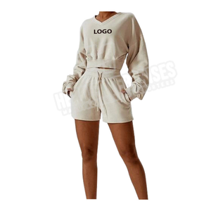 Conjunto de chándal de sudadera de cuello redondo informal de alta calidad para mujer, ropa de mujer estampada de tela de punto impermeable de invierno - Product Image 3