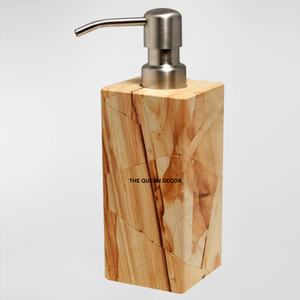 Vente en gros de matériel en bois naturel Rangement carré écologique Distributeur de savon lotion en bambou Accessoires de salle de bain Maison - Product Image 1
