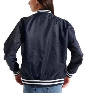 Veste universitaire pour femmes Veste de baseball courte à manches longues Épaule tombante Vestes universitaires Letterman personnalisées - Product Image 2