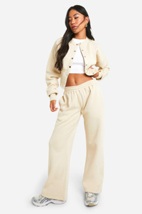 เสื้อคาร์ดิแกนตัวสั้นและกางเกงขากว้างชุดวอร์มชุดลำลองมีสไตล์ชุดใส่อยู่บ้านใส่สบาย - Product Image 2