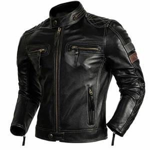 Chaqueta de Cuero Premium para Hombre, Estilo Motero Moderno, Forro de Algodón Impermeable para Invierno, Gran Venta 2025 - Product Image 1