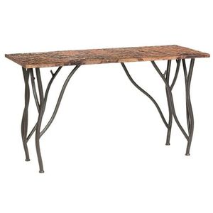 Mesa de consola superior de metal y madera con diseño rústico vintage, diseño elegante para entrada, sala de estar o pasillo Deco - Product Image 1