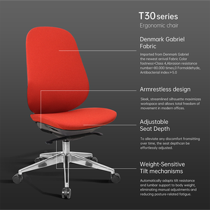 Silla de Oficina Ergonómica sin Brazos con Tela Gabriel, Sillas de Oficina Ergonómicas, Silla de Escritorio, Muebles de Oficina Aoda - Product Image 5