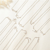 Bas quantité minimale de commande 10 pièces gros charme 12 horoscope bijoux 925 argent sterling zodiaque signe étoile collier