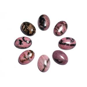 100% Natural Rhodonite Cabochon Gemstone Rhodonite Oval Gemstone Flat Back Loose Rhodonite Stone Wholesale Prices Directly India - Product Image 1