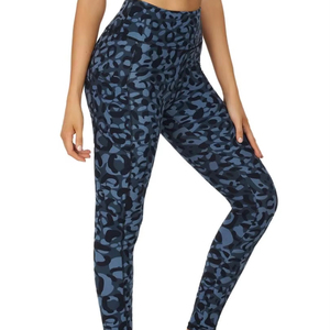 Custom Made Sublimation Printed Mid Waist Yoga Leggings Solid Best Quality Breathable quick dry elastic waist yoga leggings - Product Image 3