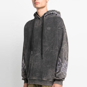 Sweats à capuche délavés surdimensionnés personnalisés 100% sweats à capuche en coton sweats à capuche délavés à la pierre - Product Image 3