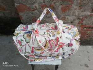 Manufacturer and Wholesaler Large Cotton <b>Weekender</b> Travel <b>Bag</b> Handmade Quilted Duffle Beach <b>Bag</b> Womens Travel <b>Bag</b> - Product Image 3