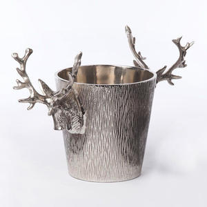 Solid Aluminum Gold Antique Texture Finishing <b>Champagne</b> & Beer Bottles Ice <b>Bucket</b> With Handle Best Seller - Product Image 5