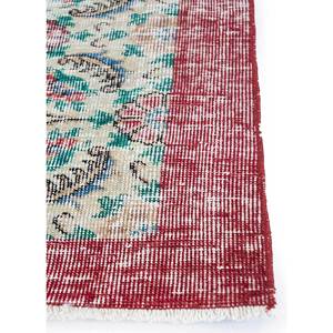 Tapis en laine noué à la main vintage grande surface Pae-2408, motif floral rouge et orange pour salon, couloir et espace adolescents - Product Image 4