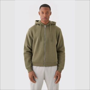 Sweats à capuche zippés de haute qualité, coupe courte, 80% coton, 20% polyester, épaules tombantes, poids lourd, broderie personnalisée, coupe ample - Product Image 6