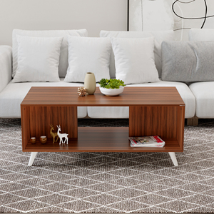 Ensemble de table basse/centre Bluewud Leo Table basse en bois wengé moderne (personnalisation disponible) - Product Image 1