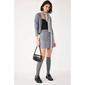 Elegante Falda para Mujer, Casual y Formal, Cintura Imperio, Tejido de Punto, Tejido No Tejido, Estilo Lápiz, Estampado con Volantes, Talla XS para el Trabajo - Product Image 1