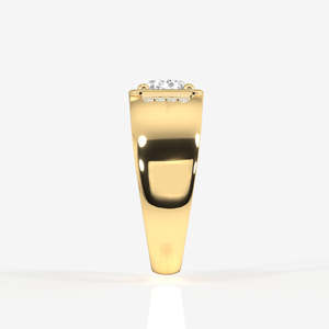 Bague en or 14 carats pour homme Luther avec diamant moissanite taille portugaise – Bagues de luxe premium en moissanite - Product Image 4