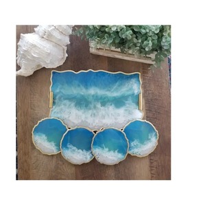 Bandeja de resina personalizada hecha a mano con asas en forma de rectángulo para servir bodas, inauguración de la casa, idea de regalo de devolución - Product Image 2