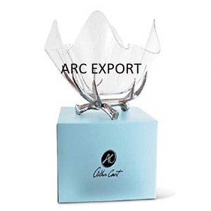 Beau verre blanc de luxe en métal avec support de style design fantaisie standard argenté pour bols de service d'ustensiles de cuisine au prix le plus bas - Product Image 2