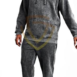 Ensemble de survêtement vintage respirant de haute qualité personnalisé - Unisexe XL, survêtement en molleton, délavé à l'acide, à capuche - Product Image 4