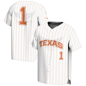 Personnalisation #1 University Of Texas Longhorns Maillot de baseball léger et respirant de haute qualité-Blanc - Product Image 1
