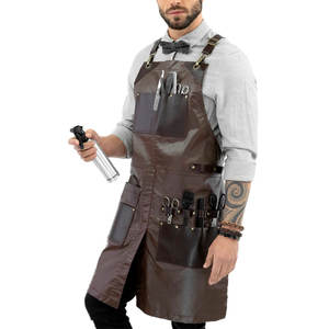 Vente en gros de 100% bavette en cuir véritable de qualité supérieure tablier de cuisine pour la cuisson cuisson travail café-tablier fabriqué par l'Italie - Product Image 2