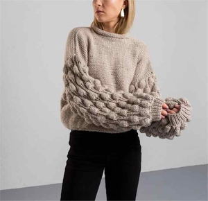 Women's Plus Size Breathable Trending Women's Soft Touch <b>Crewneck</b> Knitted Sweater O-neck Sweater Cotton - Product Image 1