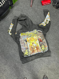 Sudadera con capucha personalizada de color negro con impresión DTF de alta calidad 100% algodón Sudaderas con capucha de invierno unisex Servicio OEM - Product Image 2