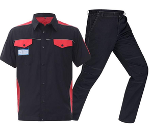 ชุดทำงานแบบมีกระเป๋า2ชิ้นเครื่องแบบกลศาสตร์ทนทานชุดทำงานสำหรับฤดูร้อน - Product Image 2