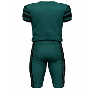 ชุดยูนิฟอร์มอเมริกันฟุตบอลสีเขียวอมฟ้าและดำแบบกำหนดเอง พร้อมแขนเสื้อสีดำและกางเกงเสริมฟองน้ำในตัว - Product Image 2