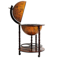 Meuble à boissons Globe artisanal de 17 3/4 pouces, style vintage, chariot de bar pour le stockage de spiritueux, décoration pour la maison et le bureau