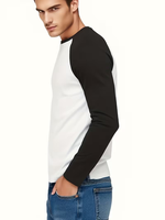 T-shirt décontracté unisexe de haute qualité en coton 200 grammes, col rond, manches longues, respirant, écologique, style formel, séchage rapide