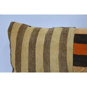 Tapis Vintage en Laine Kilim 12x36 Pouces Tissé Motif Beige - Product Image 2