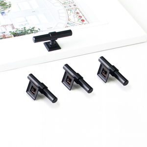 Modern Matte <b>Black</b> Zinc Alloy <b>T</b> <b>Bar</b> Dresser <b>Handle</b> Contemporary Durable Sustainable Easy Installation Drawer Pull for Bathroom - Product Image 2