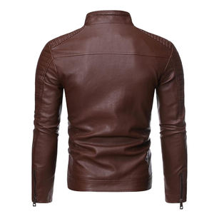 Venta caliente Color marrón oscuro Nueva moda Chaquetas de cuero Personalizado al aire libre Chaqueta de cuero suave para hombres - Product Image 2