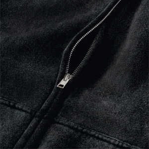 Sudadera con capucha de algodón con cremallera completa de peso pesado EE. UU. Logotipo impreso personalizado bordado a prueba de viento pantalones acampanados de invierno sudaderas ODM suministrado - Product Image 3