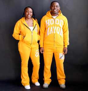 Conjuntos al por mayor para mujer, chándales con lavado ácido para hombre, conjunto de sudadera con capucha y pantalones acampanados 100% algodón para hombre, ropa de chándal personalizada - Product Image 1