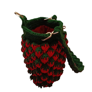 Bolso de Mano de Ganchillo de Alta Calidad con Diseño de Fresa para Mujer - Product Image 2