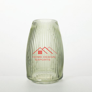 Venta caliente color de vidrio creativo patrón vertical transparente arte pequeño jarrón en adornos decorativos maceta de vidrio y jarrones - Product Image 2