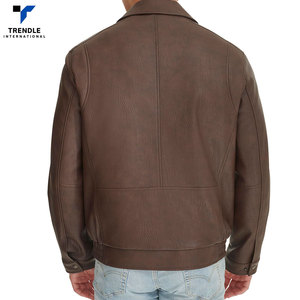 Best Selling High Street Long <b>Thin</b> Leather <b>Jacket</b> Low MOQ Winter New Arrival <b>Waterproof</b> Breathable Stand Collar Front Logo - Product Image 3