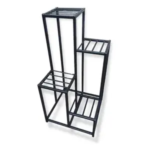 Elegant 4-Tier Metal Flower <b>Pot</b> <b>Stand</b> with Tool Design for Displaying <b>Plants</b> on Floor in Garden Home Tiered <b>Pot</b> Rack - Product Image 6
